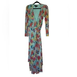 Laundry by Shelli Segal Floral Feminine Wrap Cottagecore Maxi Dress size 4